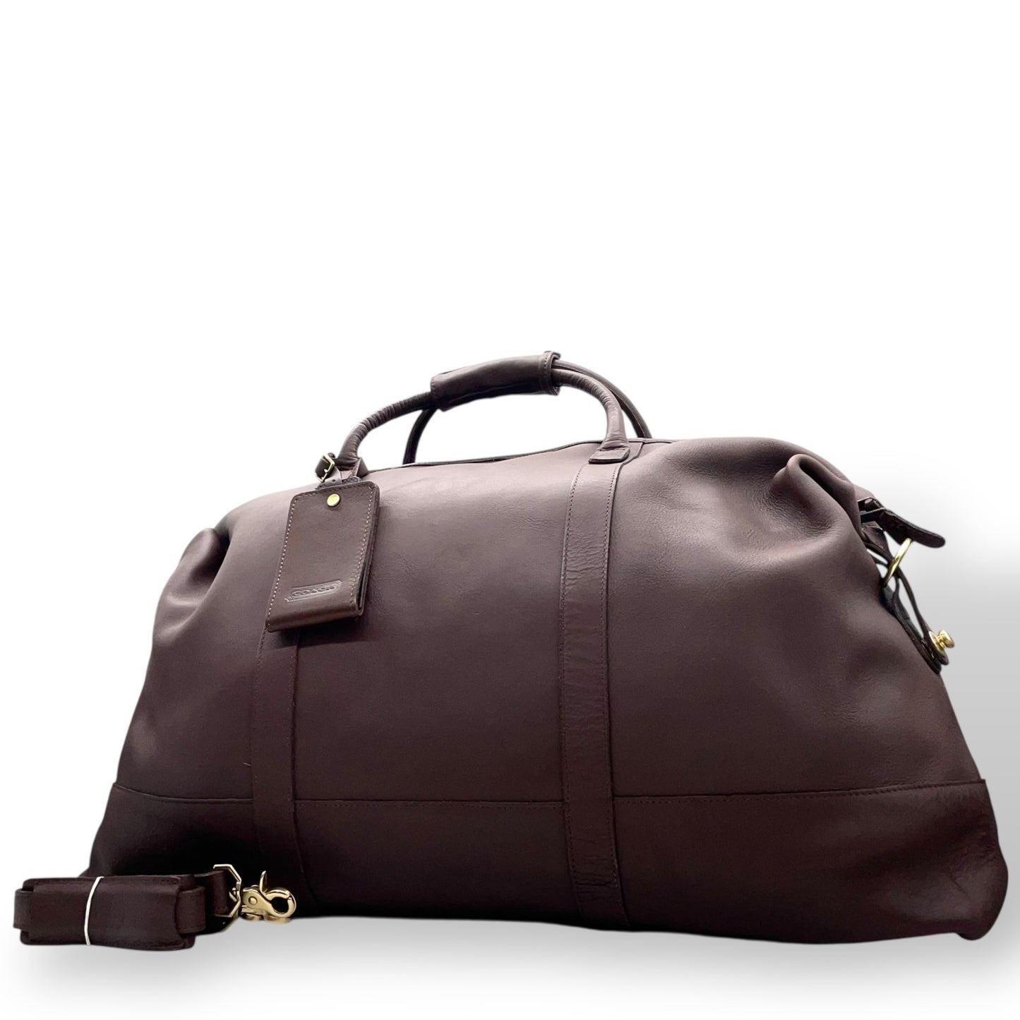 極美品 コーチ COACH レザー ボストンバッグ でかボストン 2WAY ショルダー付き 大容量 旅行 出張 茶色 ブラウン ゴールド金具 X