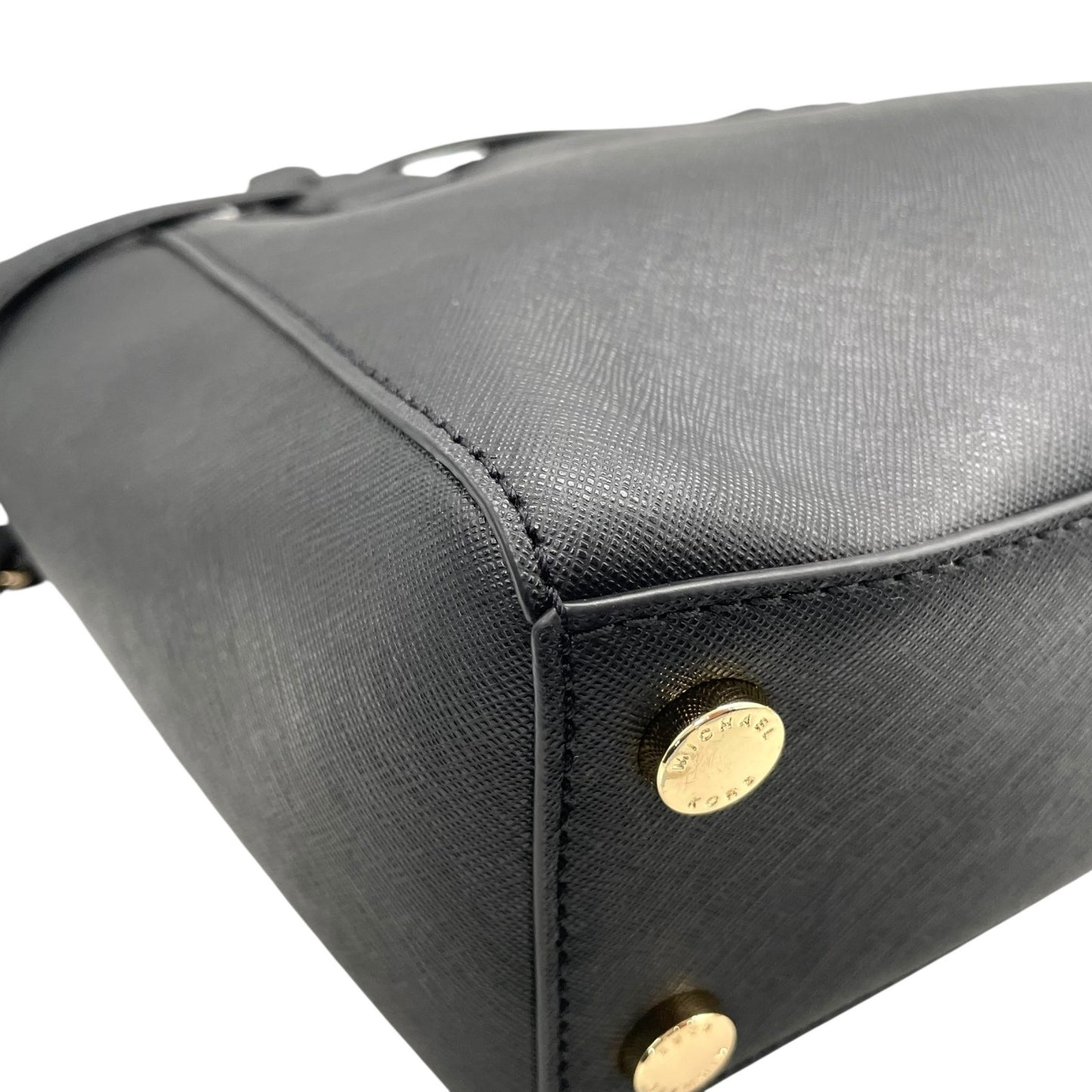 美品 マイケルコース MICHAEL KORS ハミルトン 2WAY ハンドバッグ ショルダーバッグ 黒 ブラック 金 ゴールド レザー S29