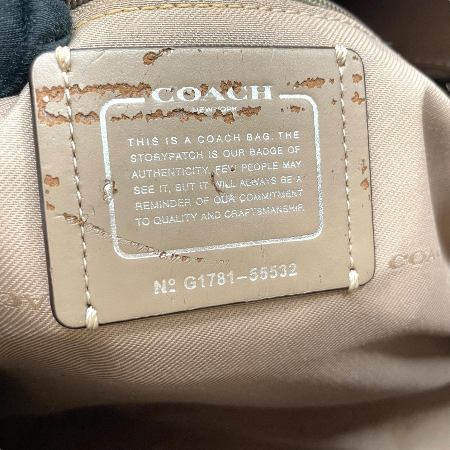 コーチ COACH Cチャーム トートバッグ ハンドバッグ スエード レザー グレー ベージュ シルバー金具 T4