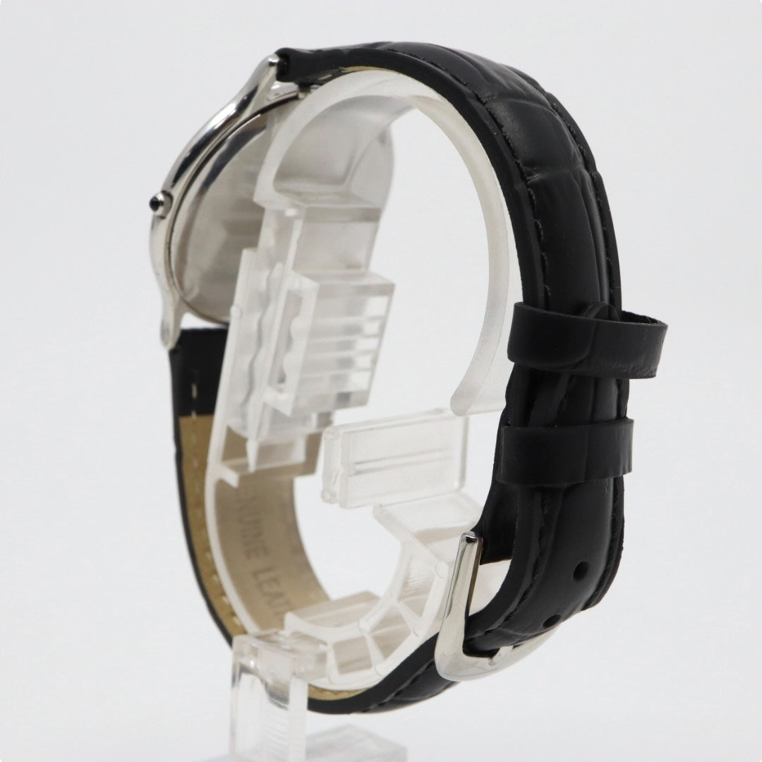 catawiki 【電池交換済】セイコー クレドール 腕時計 8J81-6A30 クオーツ アナログ シルバーダイヤル 薄型ドレスウォッチ メンズ レディース ユニセックス ブラックレザーベルト クラシック エレガント 高級モデル シンプル クリーニング済み G2