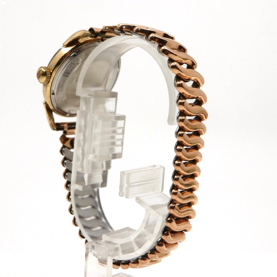 【稼働品】希少 ブローバ BULOVA 腕時計 自動巻き Selfwinding ゴールド レディースウォッチ ヴィンテージ アナログ アンティーク ドレスウォッチ クラシックデザイン ドーム風防 上品 エレガント E823841 クリーニング済み G2