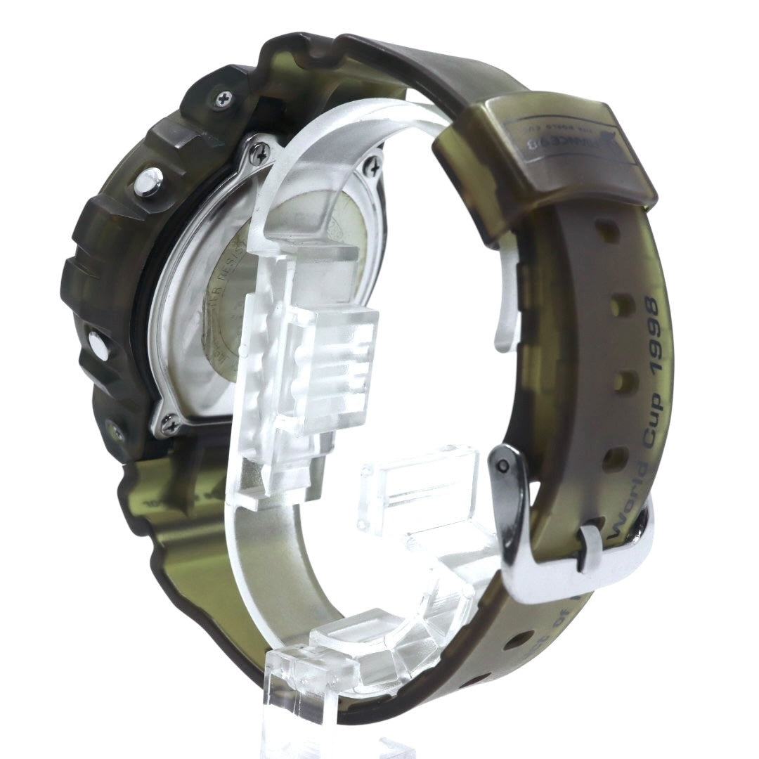 【未使用級/電池交換済】カシオ G-SHOCK DW-6900WF 1998 FIFAワールドカップ フランス大会 限定モデル 腕時計 メンズ デジタル スケルトン カーキ 20気圧防水 ストリート カジュアル ヴィンテージ クリーニング済み G2