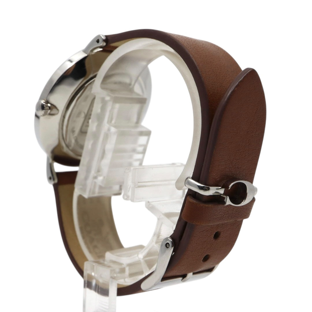 未使用級 美品 電池交換済 コーチ COACH ペリー PERRY 腕時計 CA.120.7.14.1596 レディースウォッチ クォーツ シルバー文字盤 ブラウン レザーベルト アナログ シンプル エレガント クラシック ビジネス 普段使い 稼働品 G3