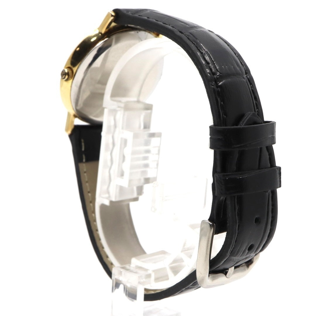 美品 電池交換済 新品ベルト バーバリー Burberrys 6000G 腕時計 メンズウォッチ クォーツ ゴールド シェル文字盤 アイボリー ローマンインデックス クラシック ヴィンテージ エレガント ドレスウォッチ 稼働品 G3