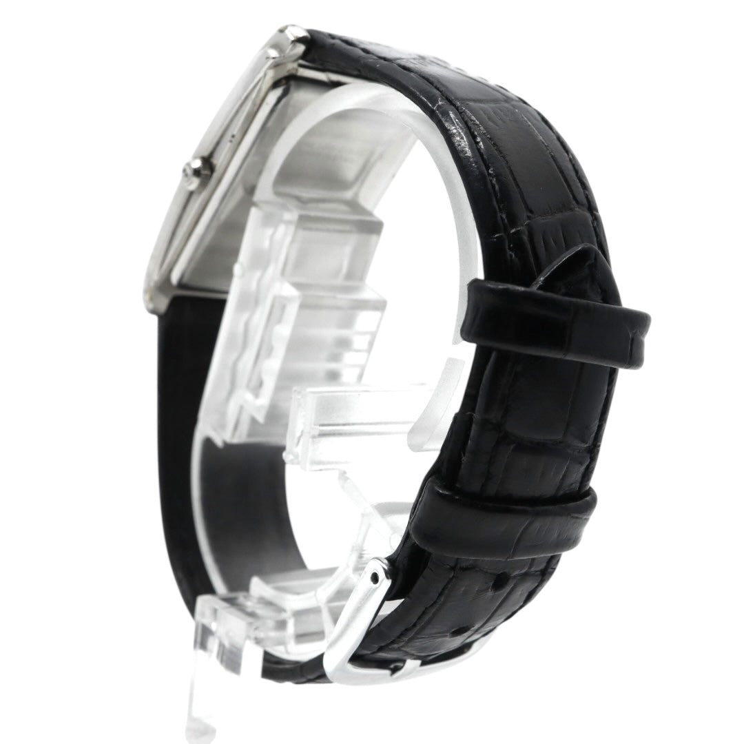 極美品 電池交換済 新品ベルト バーバリーロンドン 12100G 腕時計 レディースウォッチ スクエア レクタンギュラー クォーツ シルバー ホワイト文字盤 レザー アナログ クラシック ドレスウォッチ ビジネス 稼働品 G3