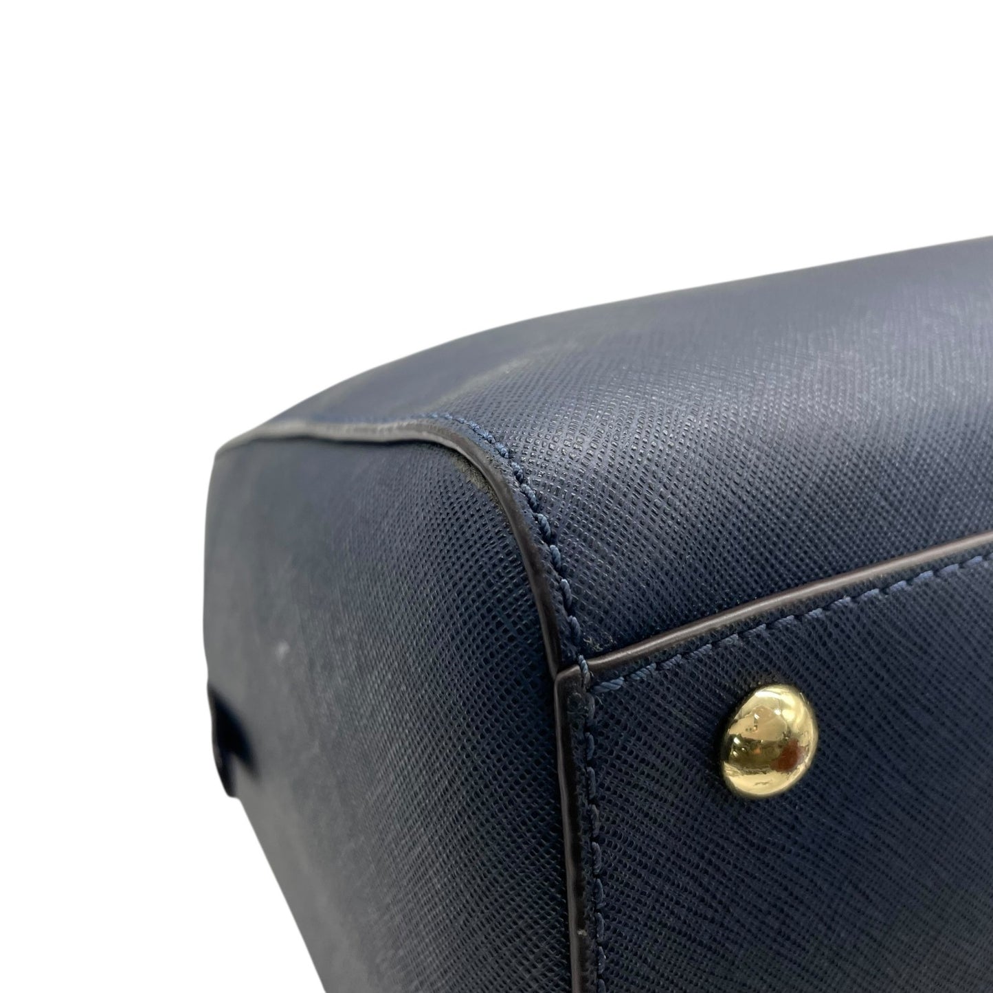 美品 MICHAEL KORS マイケルコース 2WAY ハンドバッグ ショルダーバッグ ネイビー レザー ゴールド金具 ロゴ 斜め掛け可 手提げ レディース T3