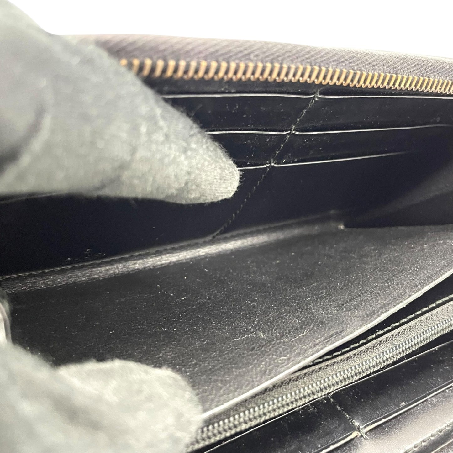 GUCCI グッチ GGインプリメ ラウンドファスナー 長財布 307982 黒 ブラック PVC レザー シルバー金具 メンズ レディース M4