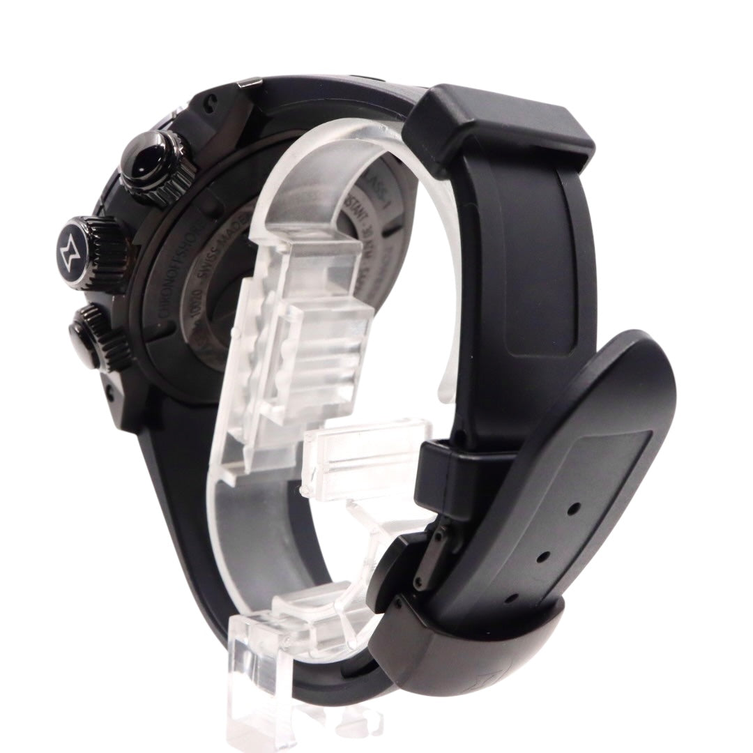 【新品同様/稼働品】エドックス EDOX クロノオフショア1 10020 メンズ腕時計 クオーツ クロノグラフ ビッグデイト カーボンダイヤル ブラック 300m防水 ダイバーズウォッチ パワーボート スイス製 スポーティ エレガント G7