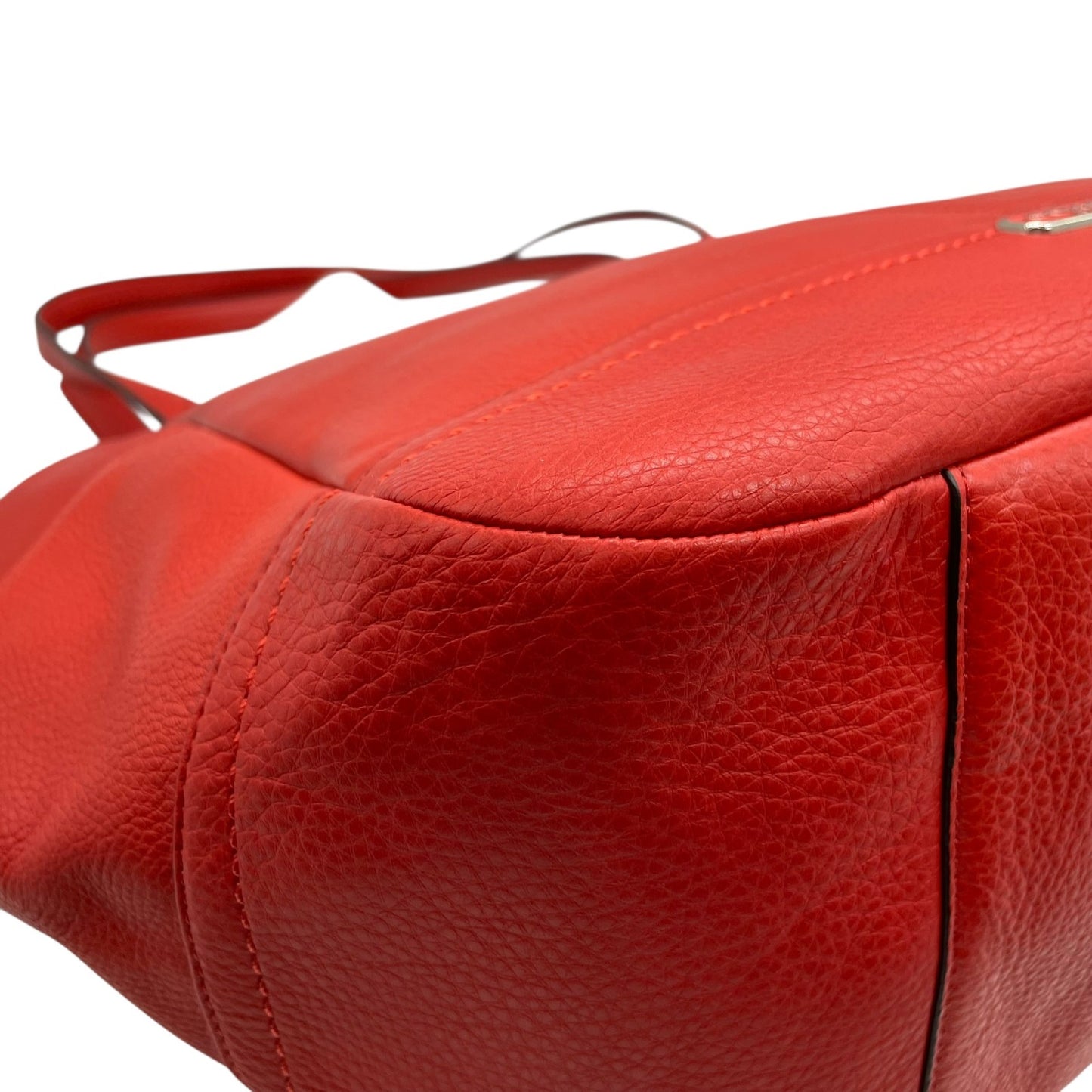 コーチ COACH トートバッグ ペブルドレザー F23284 赤 レッド 黄色 イエロー チャーム付き A4対応 通勤 通学 S24