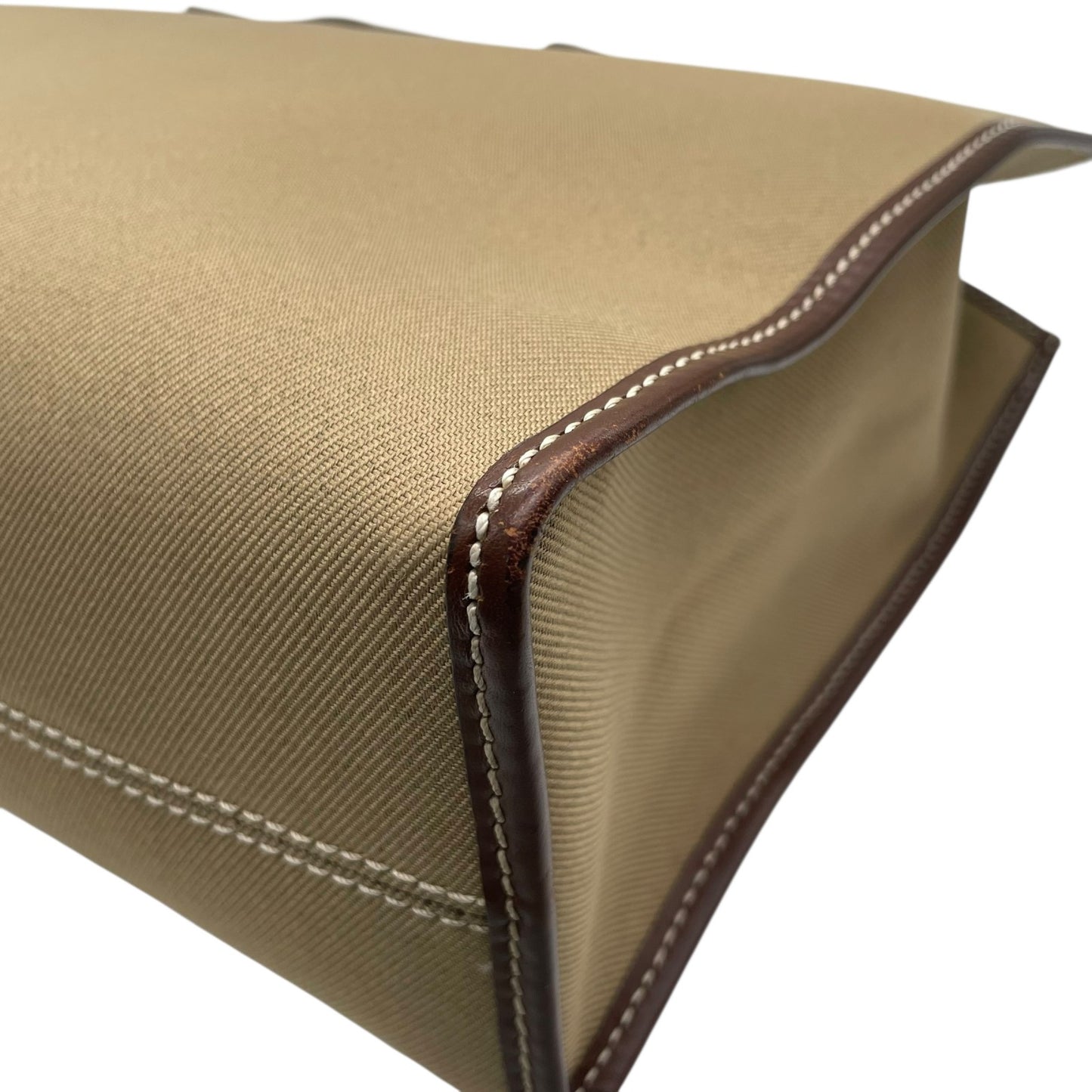 ハンティングワールド HUNTING WORLD トートバッグ ブリーフケース キャンバス レザー A4収納可能 ベージュ 茶色 ブラウン T8