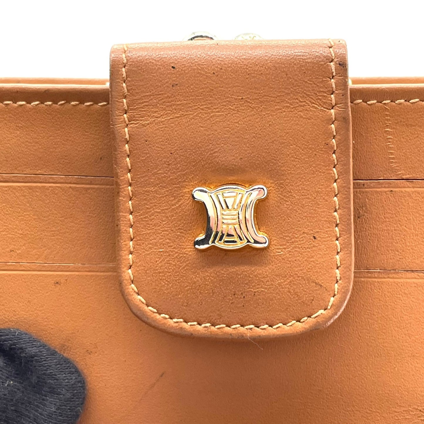 セリーヌ CELINE 二つ折り財布 マカダム トリオンフキャンバス ブラウン ベージュ コンパクトウォレット ゴールド金具 W4