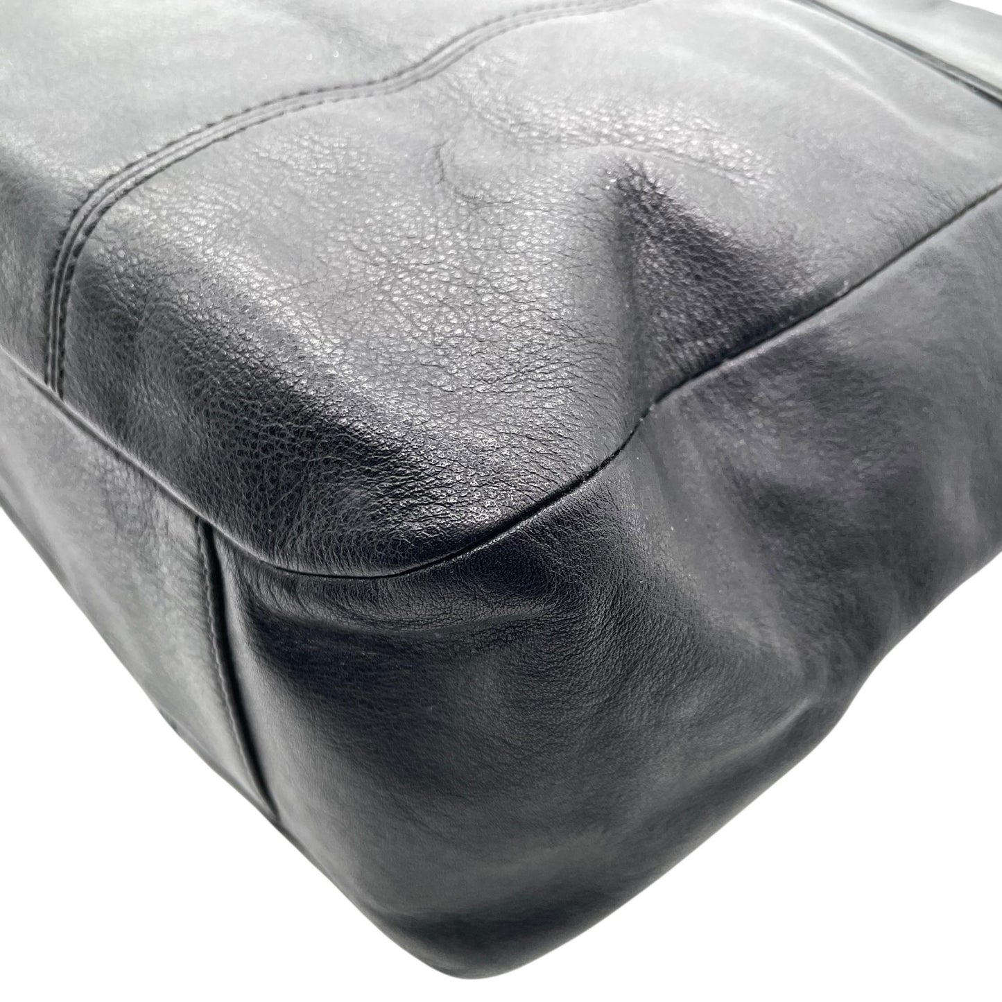 コーチ COACH ハンドバッグ ミニトート F15235 イーストウエスト ブラック レザー ゴールド金具 スタッズ ロゴチャーム付き レディース U17