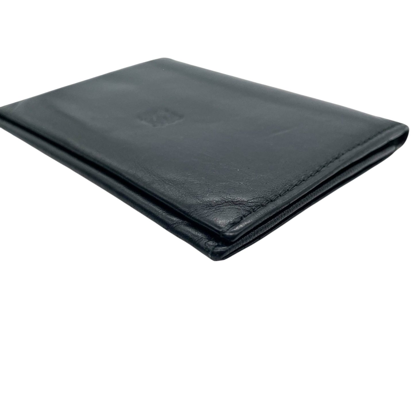 ロエベ LOEWE アナグラム レザー 二つ折り財布 黒 ブラック コンパクトウォレット メンズ レディース ヴィンテージ W4