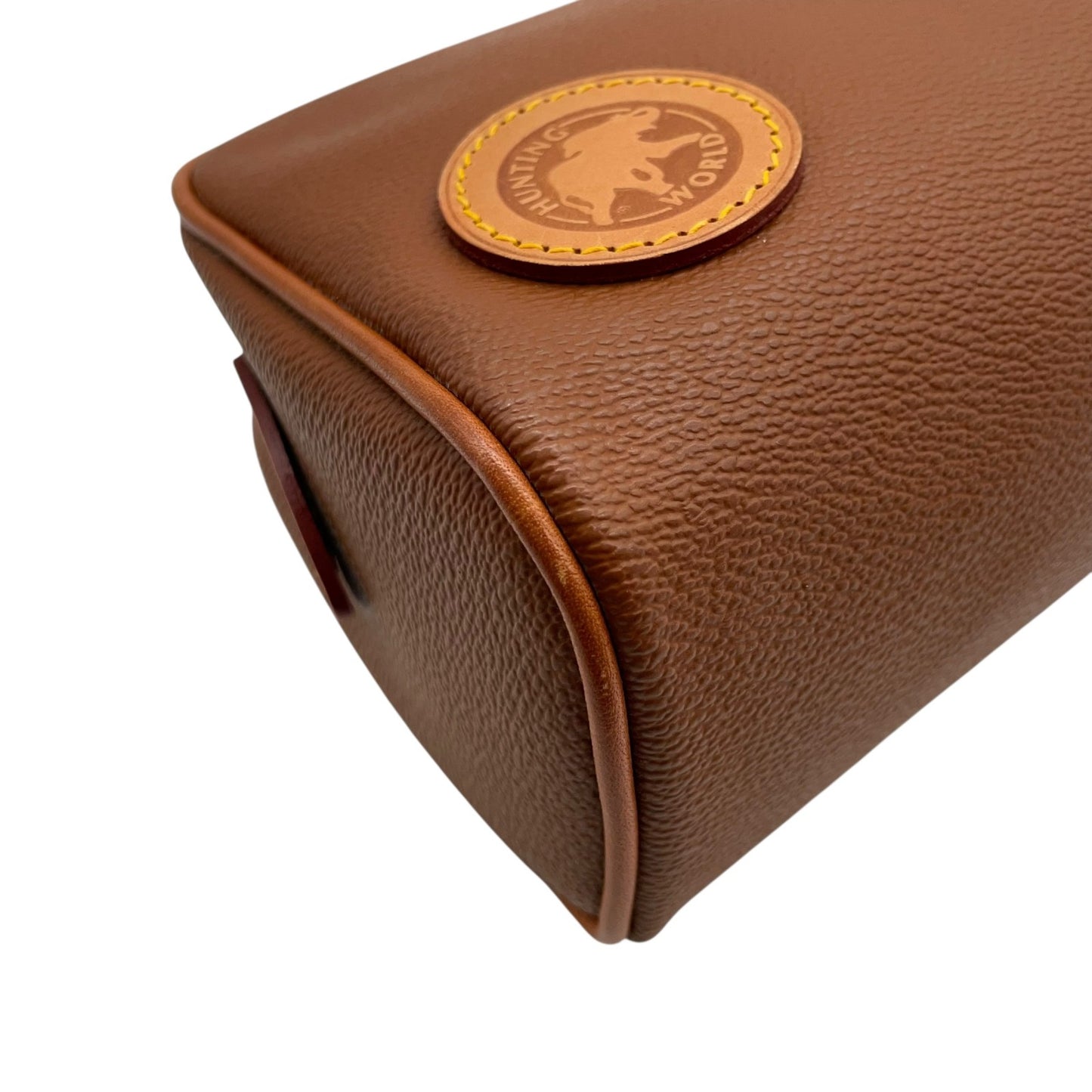 ハンティングワールド HUNTING WORLD ショルダーバッグ ブラウン 茶色 ロングハンドル レザー ロゴ型押し ミニバッグ 斜め掛け可能 メンズ レディース U17