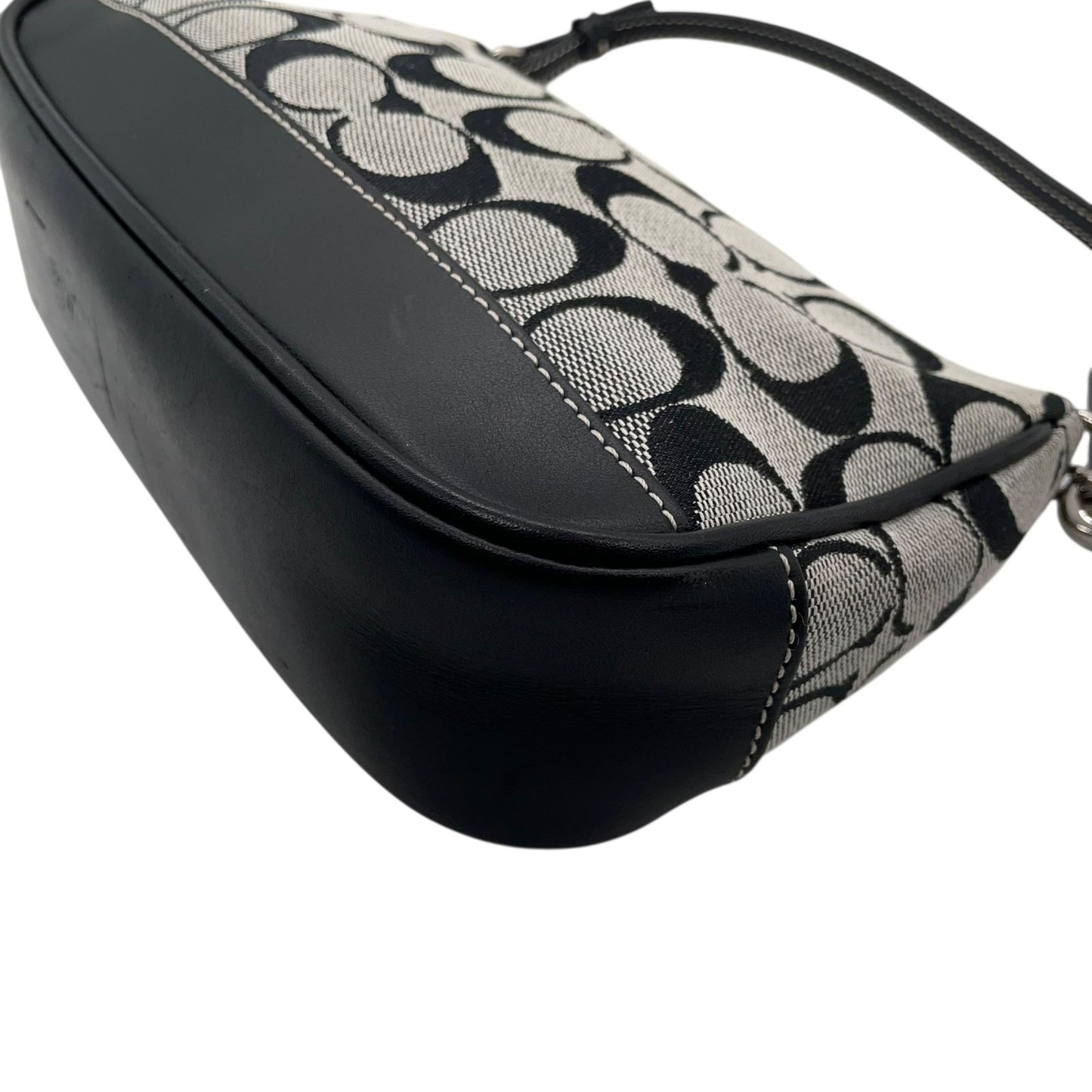 コーチ COACH シグネチャー ワンショルダー ホーボー バッグ 6094 ブラック 黒 グレー キャンバス レザー ロゴ金具 レディース U17