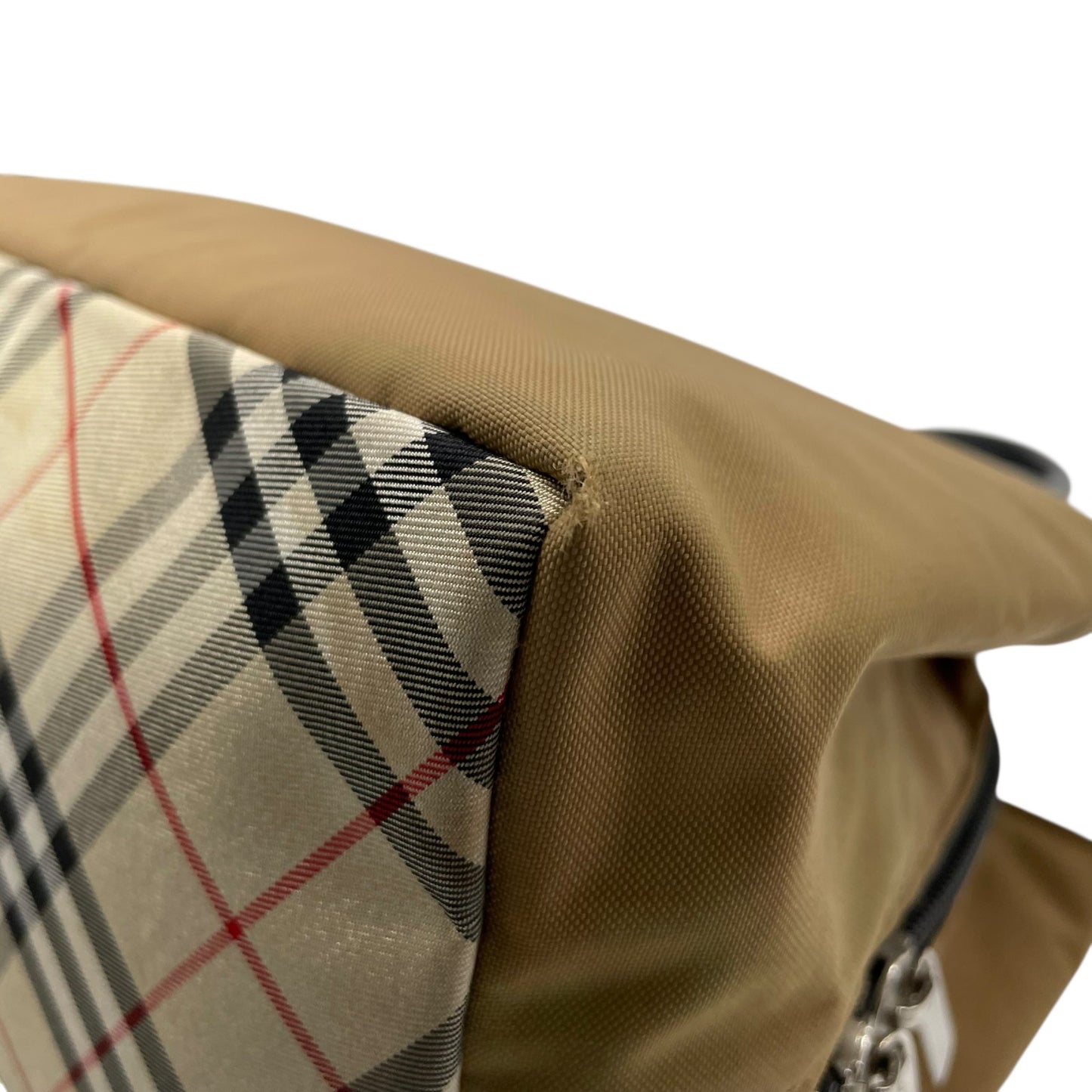 BURBERRY BLUE LABEL バーバリー ブルーレーベル ハンドバッグ ノバチェック ベージュ ブラック ナイロン×レザー シルバー金具 トート レディース U14