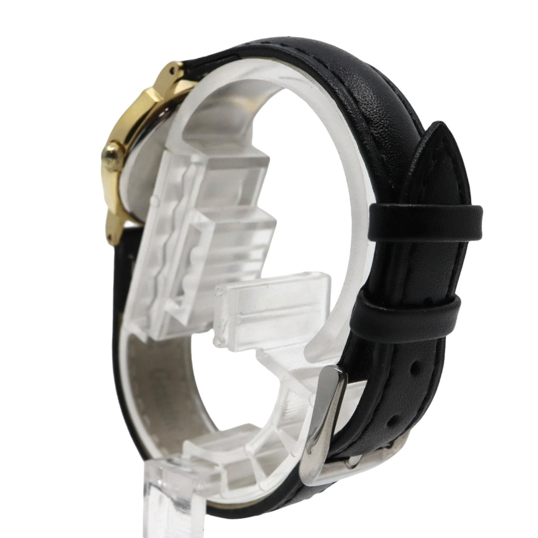 citizen シチズン クオーツ 腕時計 4-102321Y ゴールド ブラック文字盤 ラウンドケース レザーベルト レディース ヴィンテージ