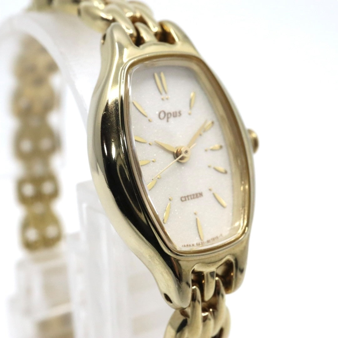 citizen シチズン オーパス クオーツ 腕時計 5421-F46924 ゴールドトーン トノーケース ホワイト文字盤 ステンレススチール レディース G8