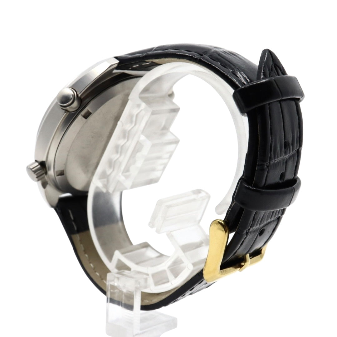 【稼働品】カシオ ティンバークルーザー TIC-100 腕時計 メンズ アナデジ クロノグラフ 20気圧防水 クオーツ ステンレス レザーベルト ブラック 黒文字盤 シルバー ヴィンテージ 希少 レトロ アウトドア G9