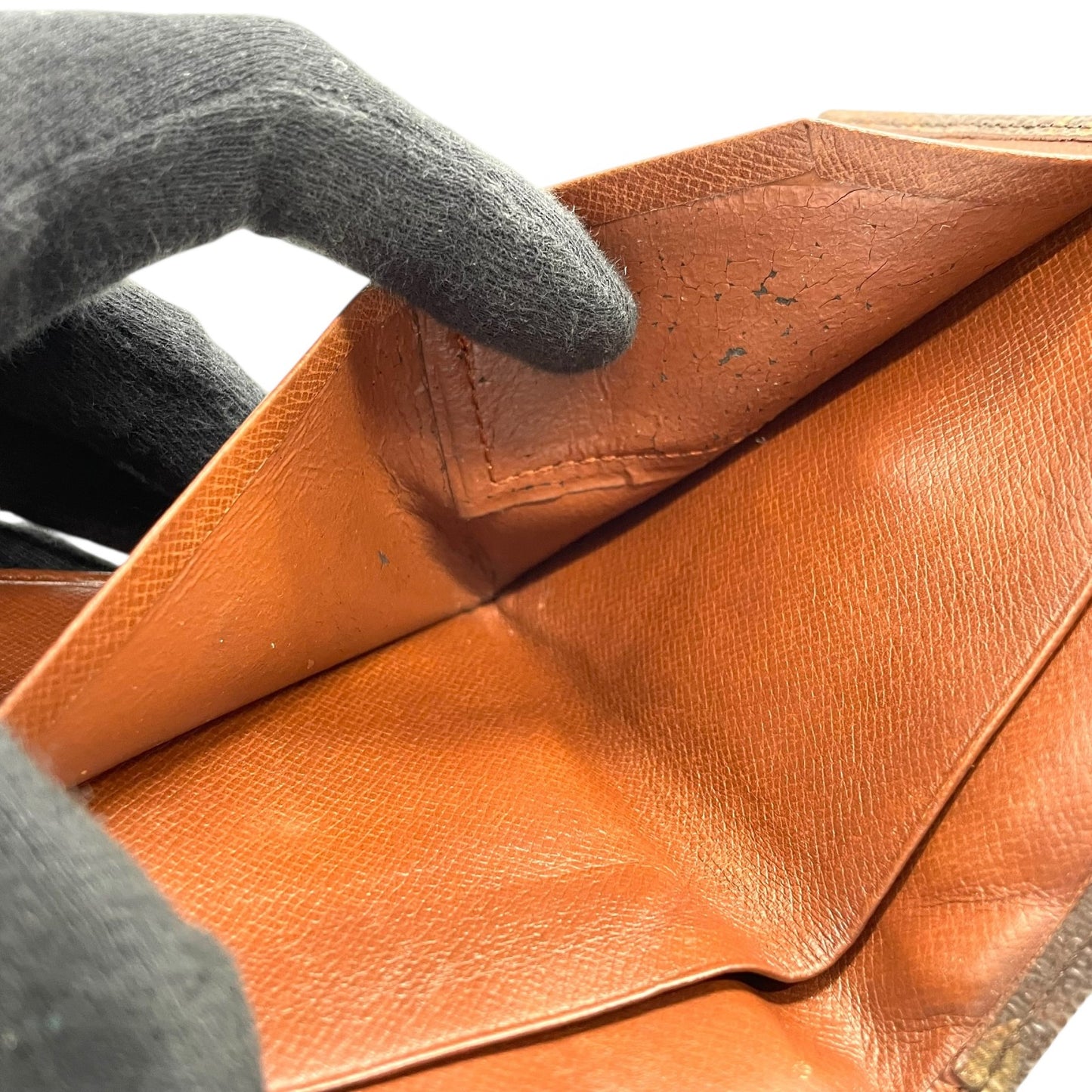 LOUIS VUITTON ルイヴィトン 三つ折り財布 ポルトモネビエ モノグラム M61660 Wホック ブラウン PVC レザー M4