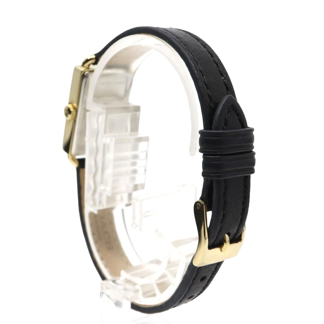 【美品】コーチ COACH 腕時計 レディース Cadie キャディ ゴールド シルバー ブラック レザー レクタンギュラー スクエア CA.144.7.34.3634 クォーツ アナログ 2針 シンプル クラシック エレガント 上品 アールデコ調 G11