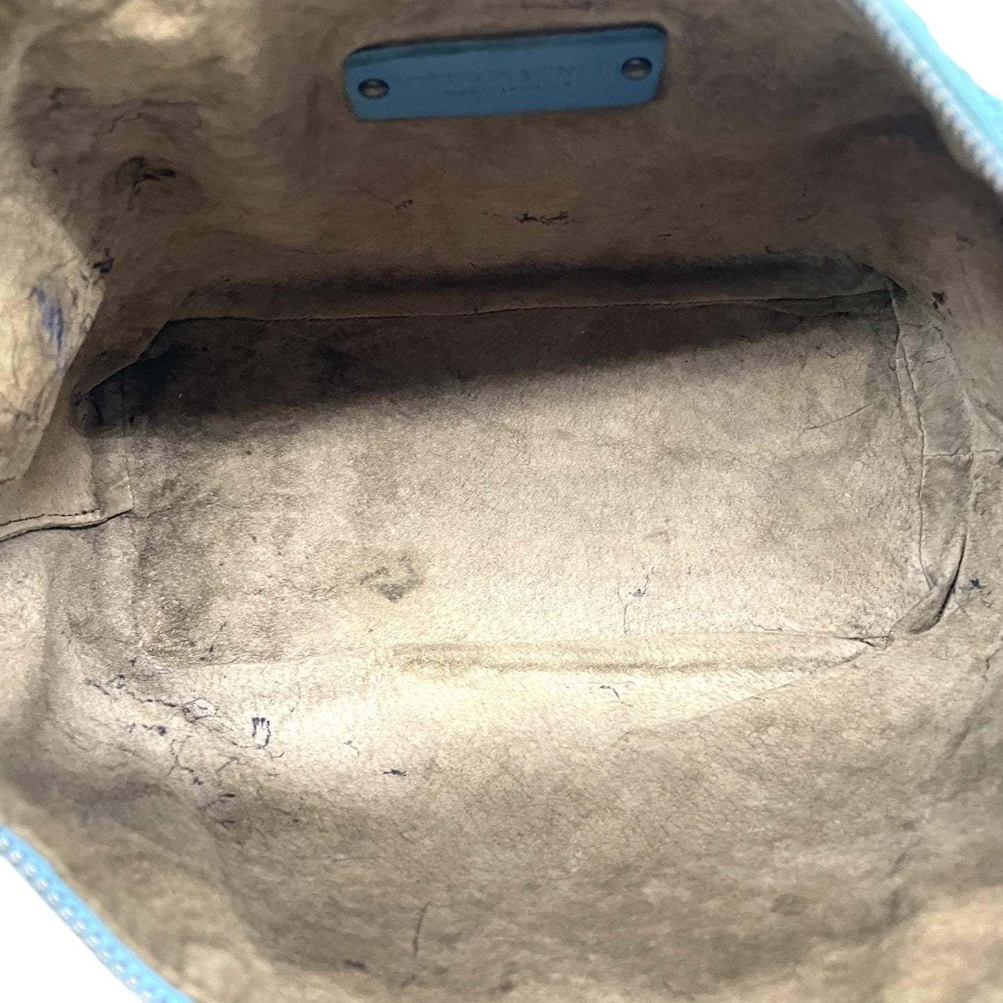 ボッテガヴェネタ イントレチャート ライトブルー レザー ハンドバッグ ショルダー ヴィンテージ 編み込み 革 旧ロゴ イタリア製 上品　k11