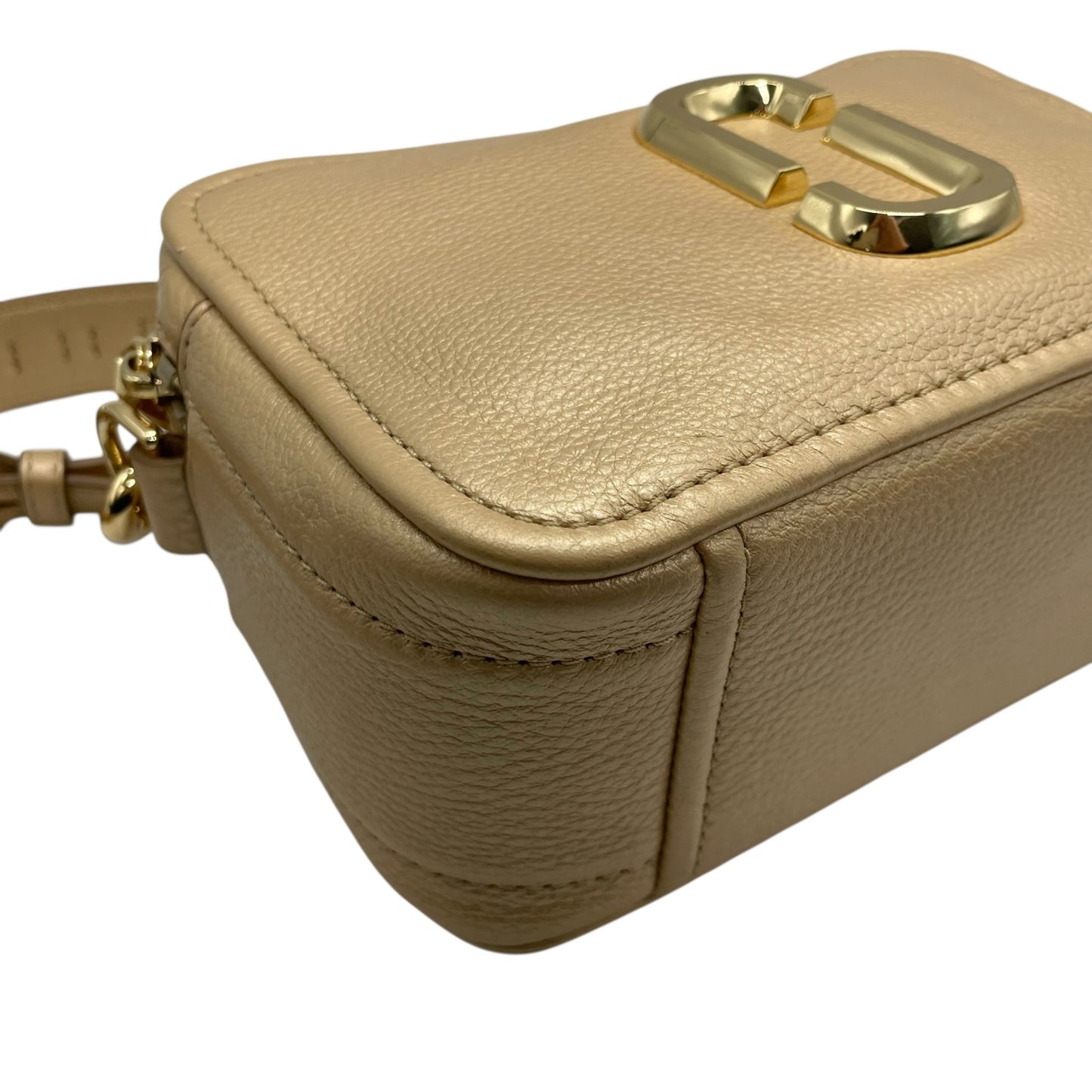 【未使用級】 極 美品 MARC JACOBS マークジェイコブス スナップショット カメラバッグ ベージュ レザー クロスボディ ショルダーバッグ ダブルJロゴ ゴールド金具 レディース K8