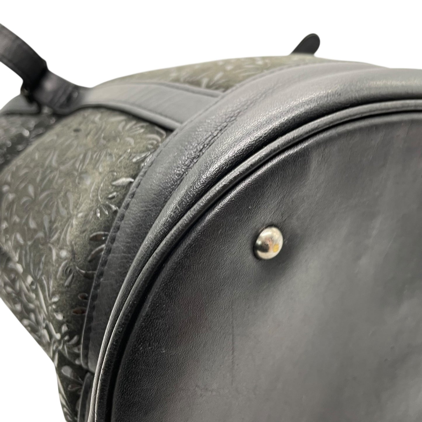 印傳屋 インデンヤ Inden トートバッグ 黒 ブラック レザー 鹿革 漆 ブラック金具 肩掛け可 レディース E11