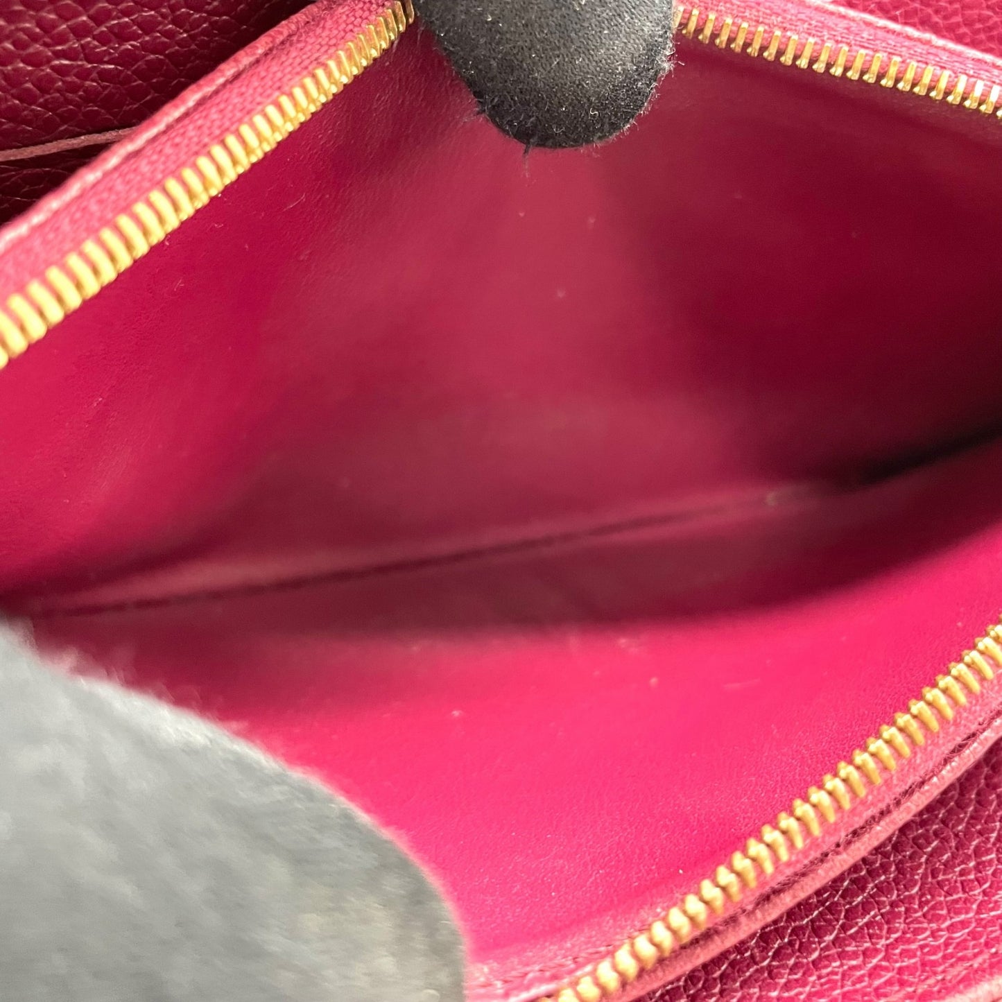 LOUIS VUITTON ルイヴィトン モノグラム アンプラント ジッピーウォレット M60549 レザー 赤紫 パープル系 レザン ラウンドファスナー ゴールド金具 レディース W3