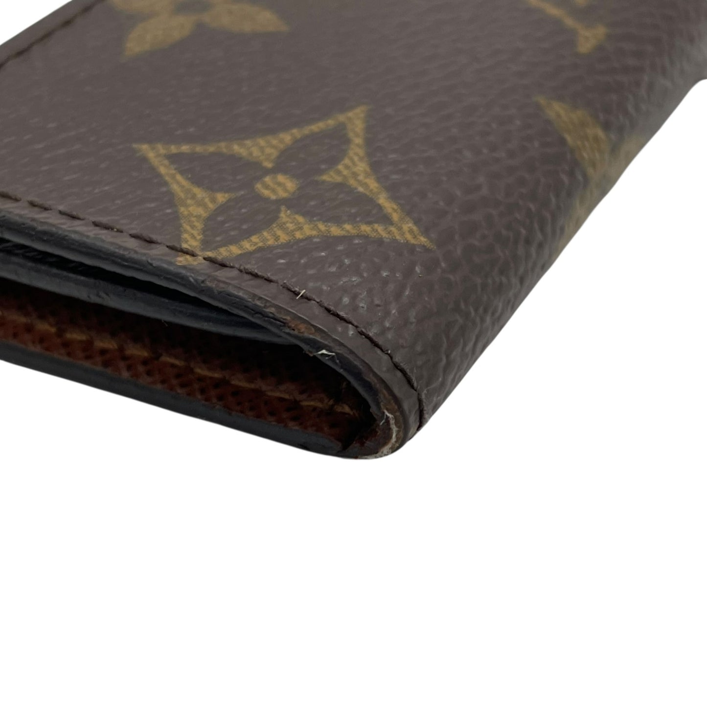 美品 LOUIS VUITTON ルイヴィトン モノグラム 三つ折り 4連キーケース ミュルティクレ4 M69517 茶 ブラウン PVC レザー ゴールド金具 レディース メンズ W3