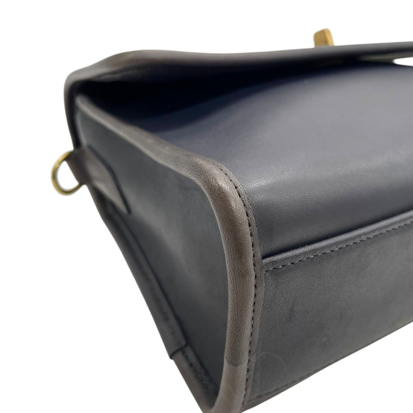 COACH オールドコーチ 2WAY ハンドバッグ ショルダーバッグ 紺 ネイビー オールレザー ターンロック ゴールド金具 クロスボディ 斜め掛け レディース S84