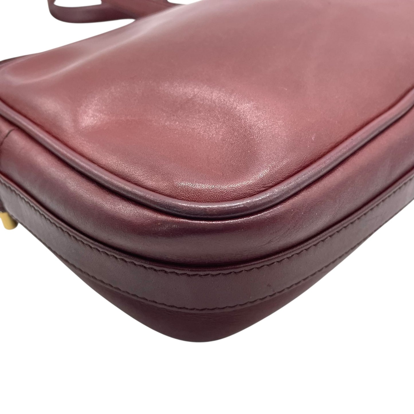 Cartier カルティエ マストライン ショルダーバッグ 赤 ボルドー ワインレッド レザー ゴールド金具 ファスナー開閉 肩掛け可 レディース ヴィンテージ K10