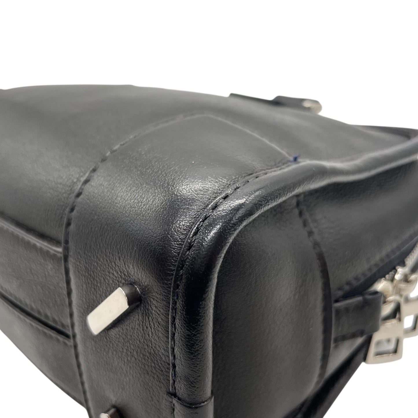 Authentic LOEWE Amazona 2WAY Handbag Shoulder Bag Black Leather Anagram