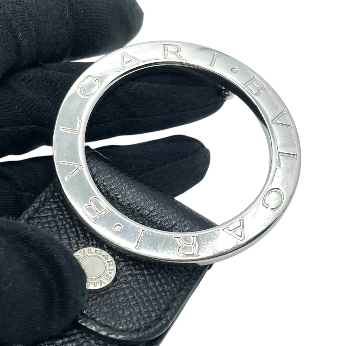 BVLGARI ブルガリ ベルト メンズ 本革 レザー ブラック 黒 サークル ロゴバックル リング シルバー金具 ビーゼロワン 高級 ブランド 紳士 箱付き ギャランティカード M4