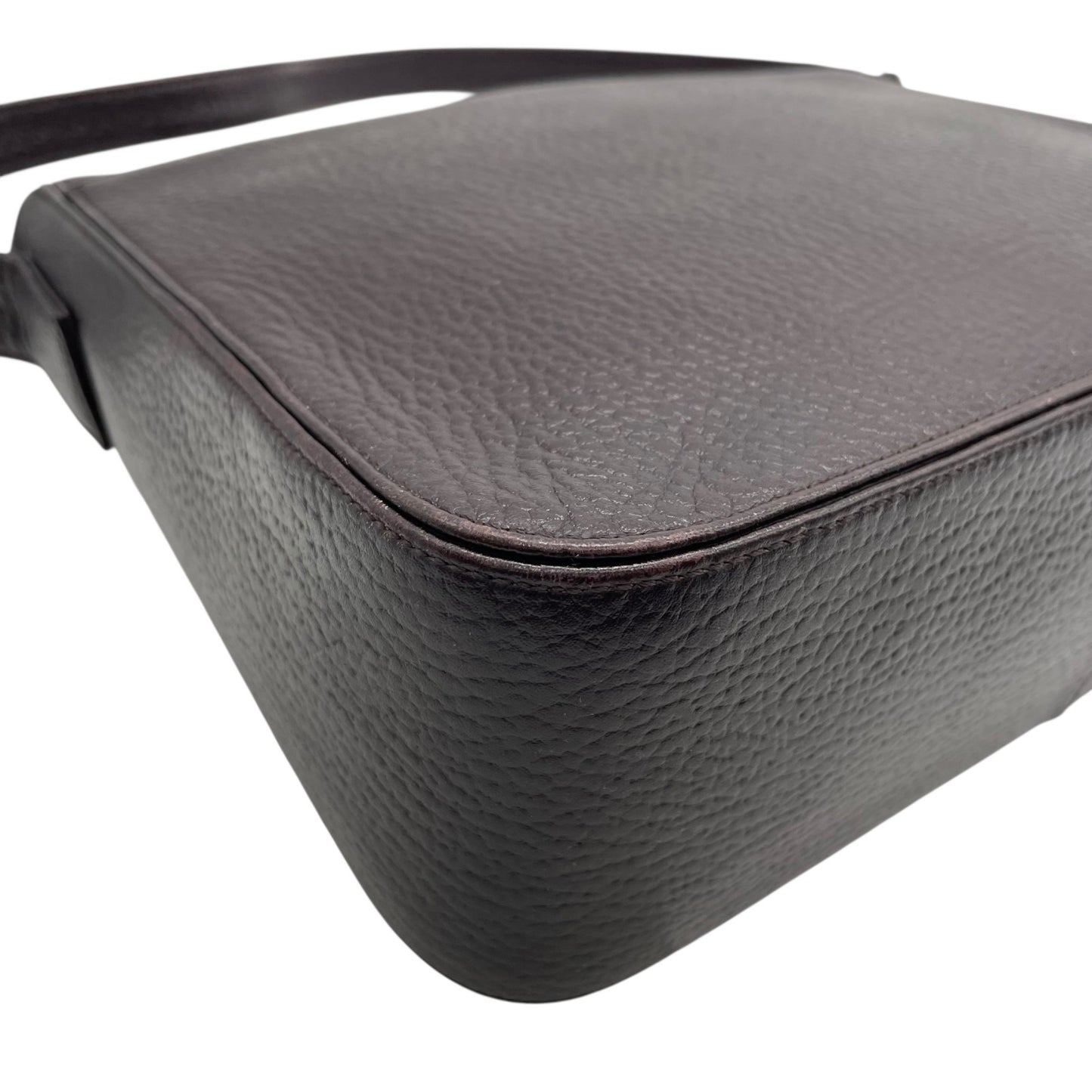 美品 Yves Saint Laurent イヴ・サンローラン ショルダーバッグ ワンショルダー レザー ブラウン 茶色 ロゴ ハート金具 フラップ ヴィンテージ オールド アーカイブ B