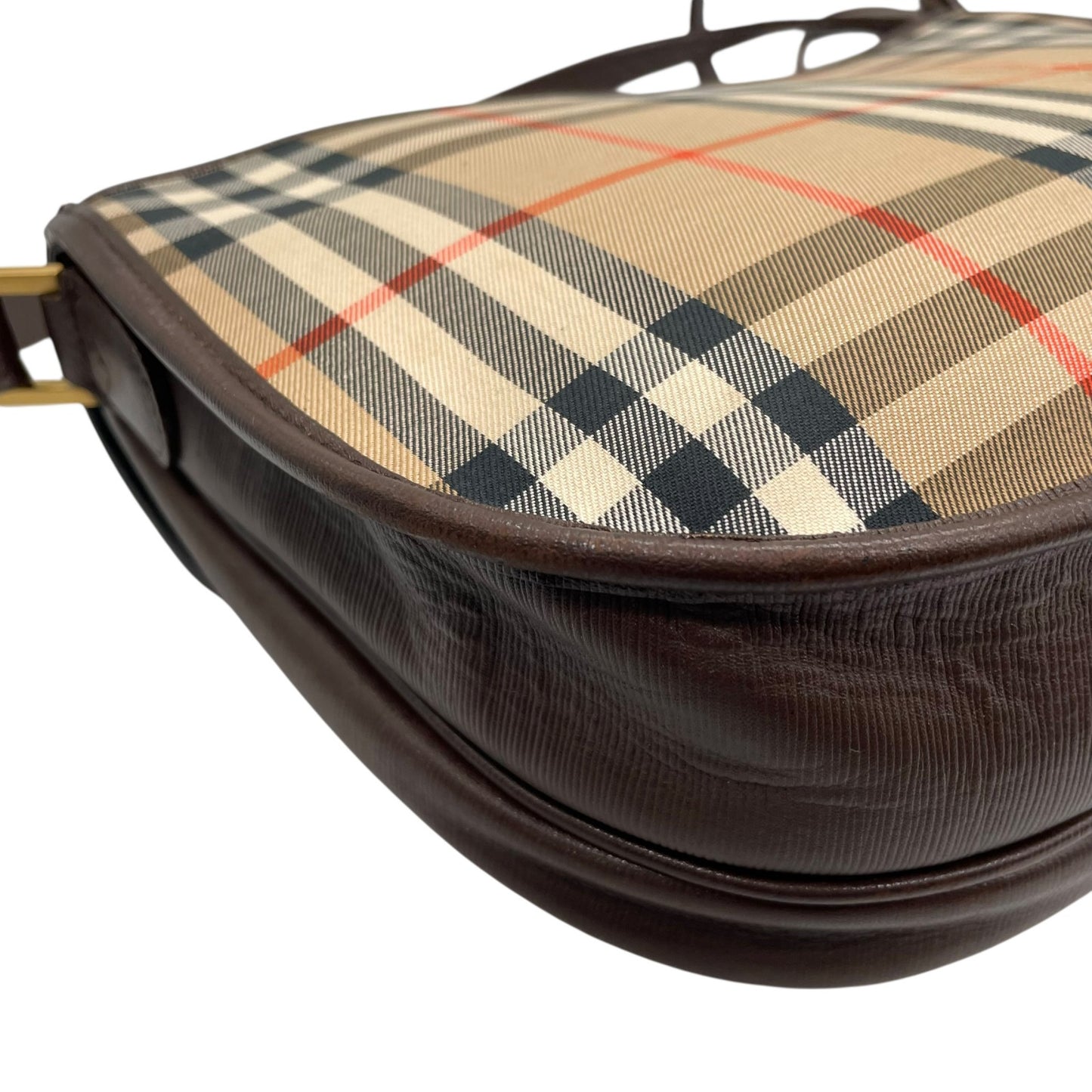 Burberry バーバリー ショルダーバッグ サコッシュ フラップ ノバチェック キャンバス×レザー ブラウン ホースロゴ シャドーホース ゴールド金具 クロスボディ ヴィンテージ アーカイブ ユニセックス K2