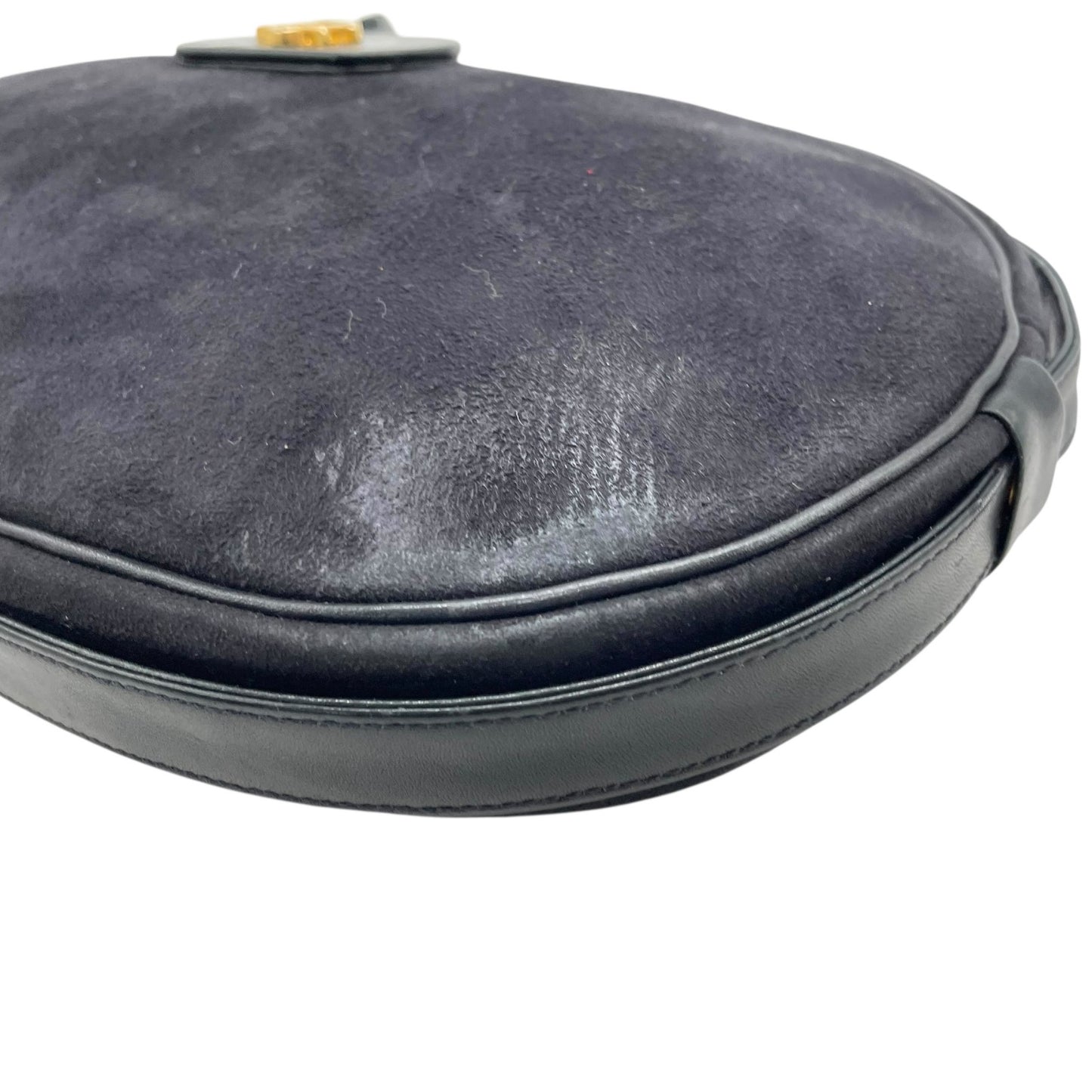 Christian Dior クリスチャンディオール ショルダーバッグ サコッシュ ネイビー 紺色 スエード×レザー Diorロゴ ゴールド金具 クロスボディ ヴィンテージ K10