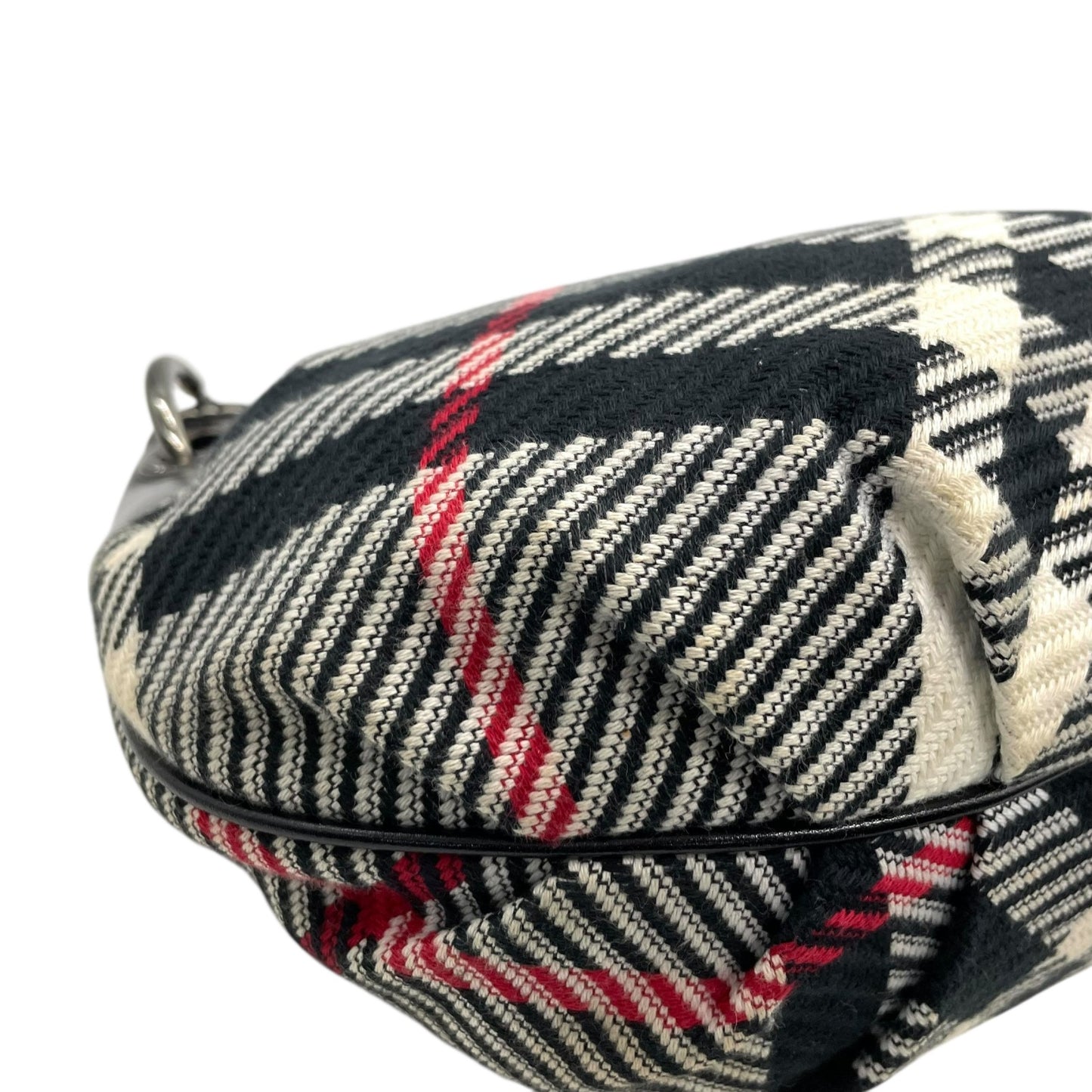 バーバリーブルーレーベル BURBERRY BLUE LABEL チェック柄 ワンショルダー ショルダーバッグ ハンドバッグ 2WAY ブラック 黒 キャンバス×レザー C4