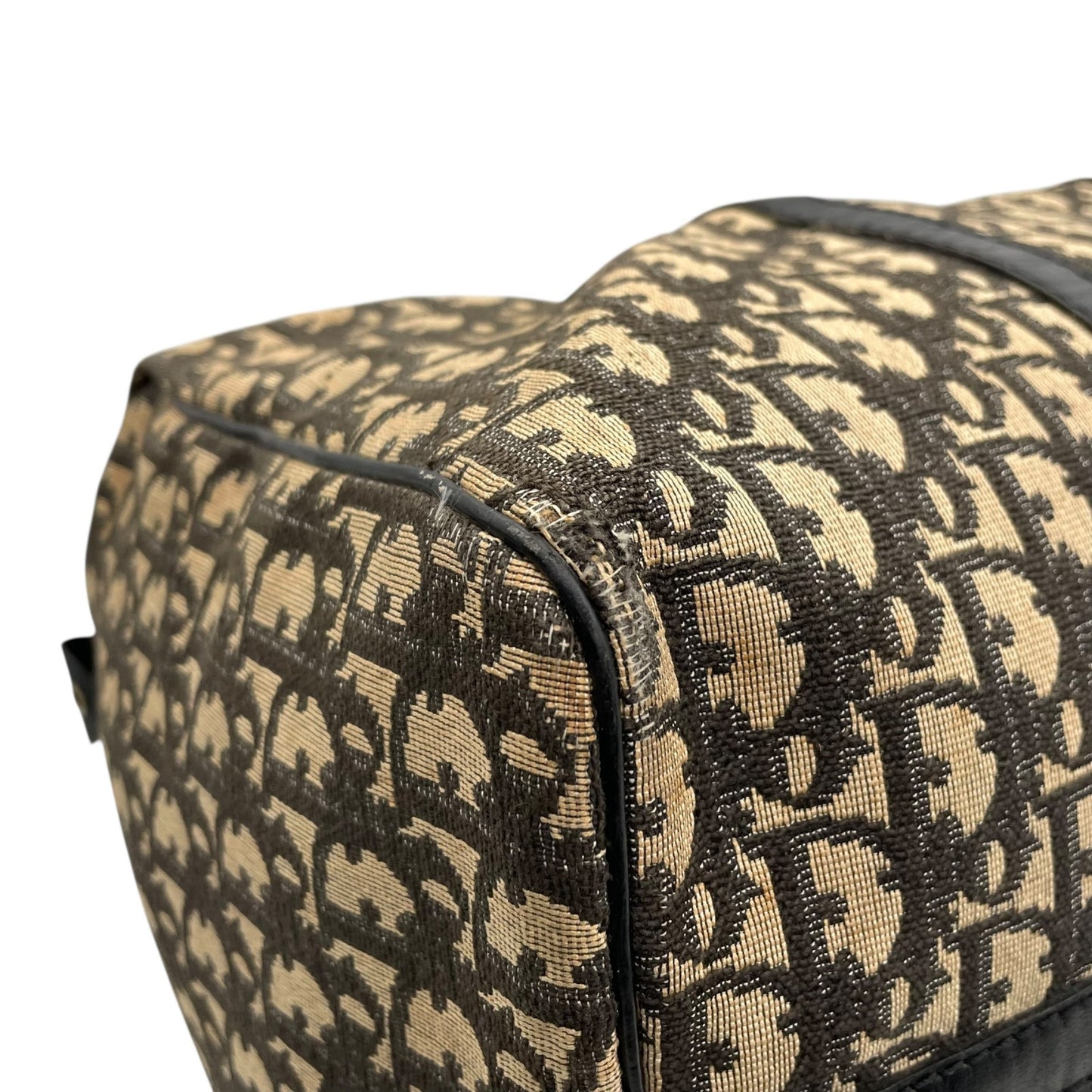 Christian Dior クリスチャンディオール Dior トロッター ボストンバッグ 旅行バッグ キャンバス×レザー ロゴ総柄 大容量 ヴィンテージ ハンドバッグ ネイビー C8