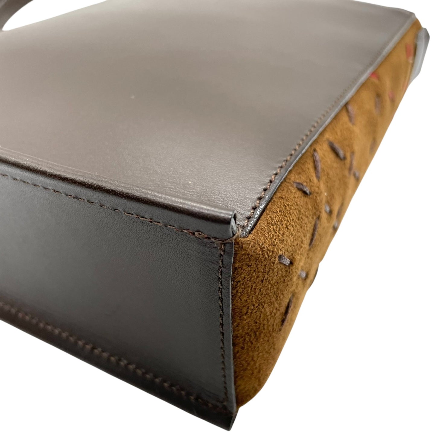 未使用級 BURBERRY バーバリー ショルダーバッグ ロゴ ステッチ 茶 ブラウン レザー スエード シルバー金具 クロスボディ 斜め掛け可 サコッシュ スマホショルダー レディース E