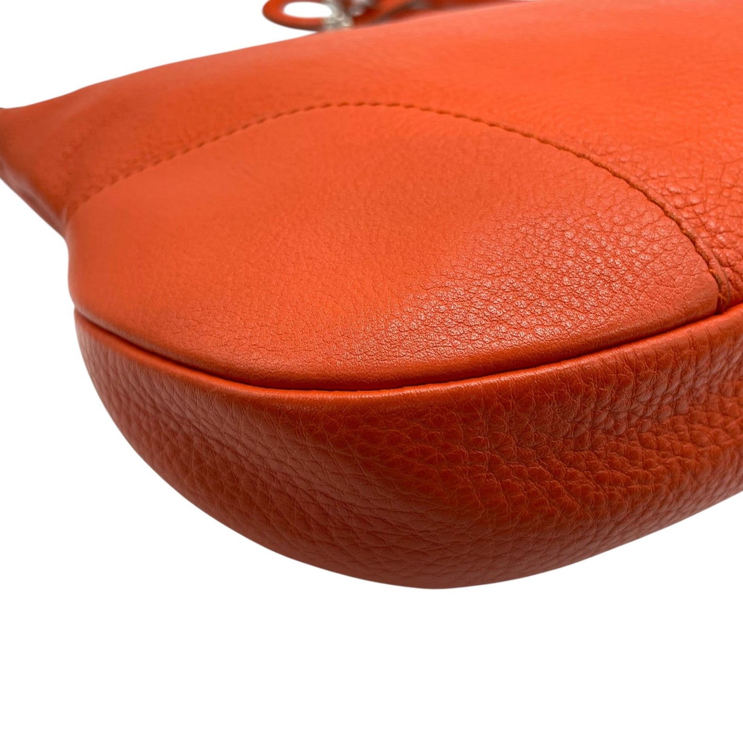 希少色 極美品 Salvatore Ferragamo フェラガモ ガンチーニ ショルダーバッグ ハンドバッグ ワンショルダー オレンジ レザー 本革 シボ革 チャーム Y2K 00s K8