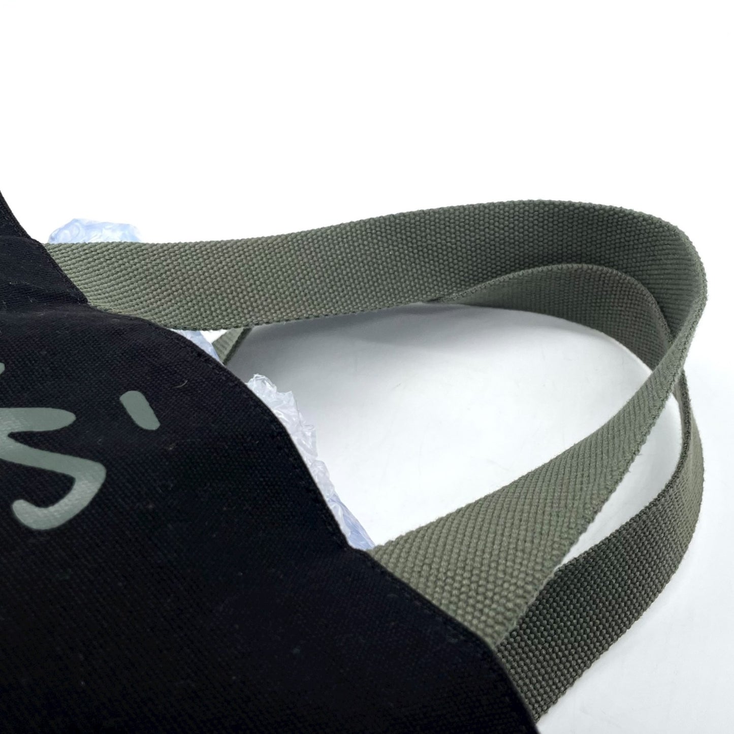 アニエスベー agns b. トートバッグ キャンバス 黒 ブラック ロゴプリント 大容量 ショルダー T3