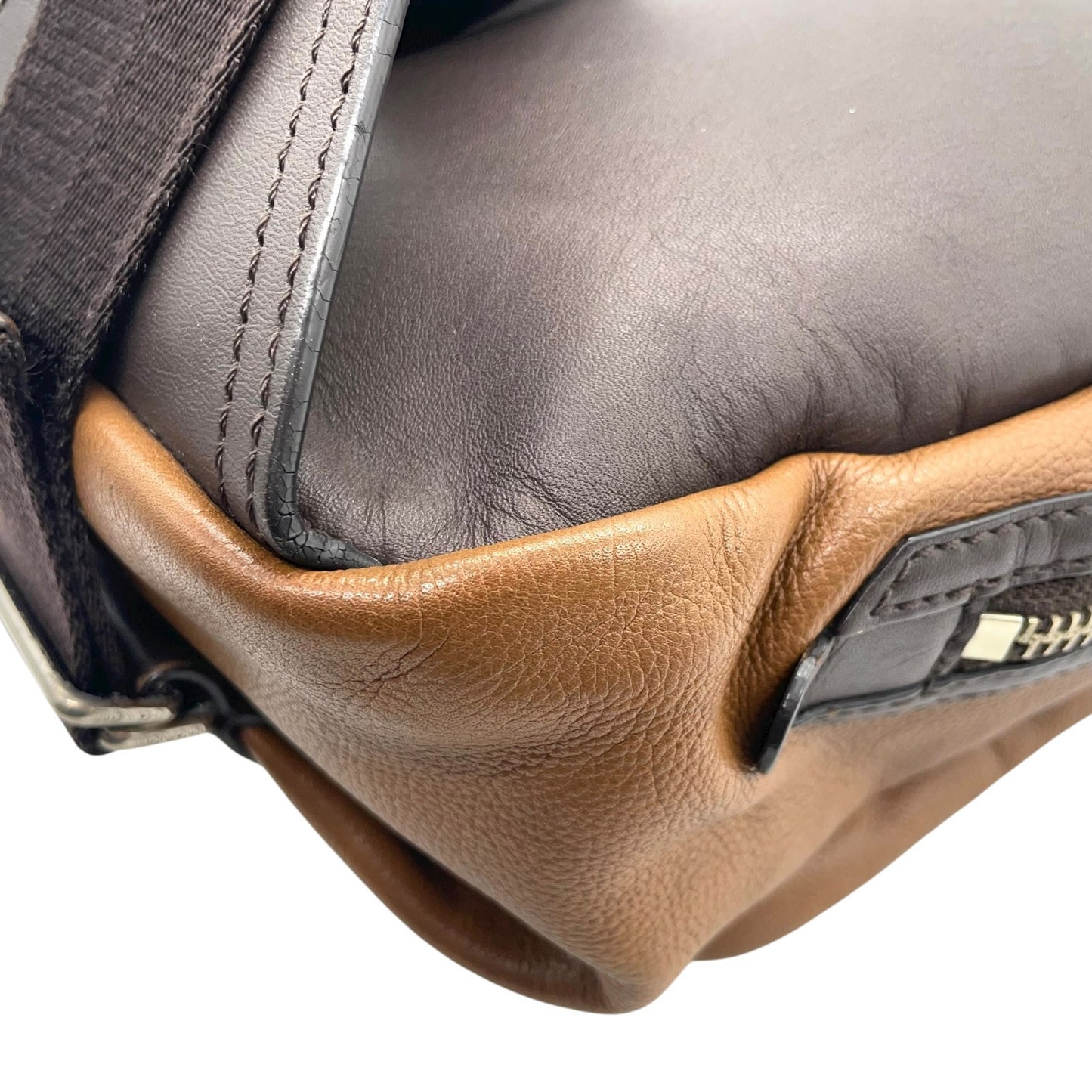 コーチ COACH レザー ボディバッグ ワンショルダー 斜め掛け 茶色 ブラウン シルバー金具 メンズ レディース U2