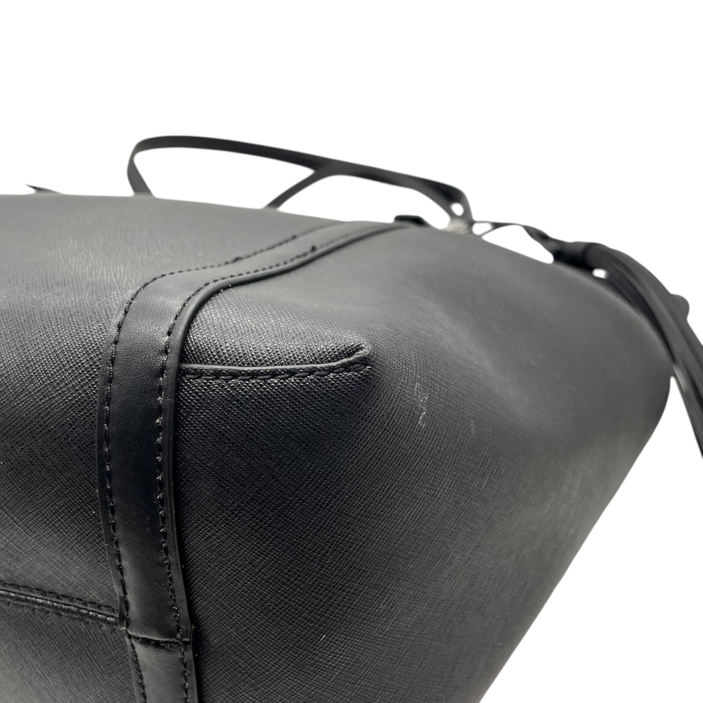 新品同様 美品 マイケルコース MICHAEL KORS トートバッグ ビジネストート レザー 黒 ブラック ロゴチャーム タッセル付き A