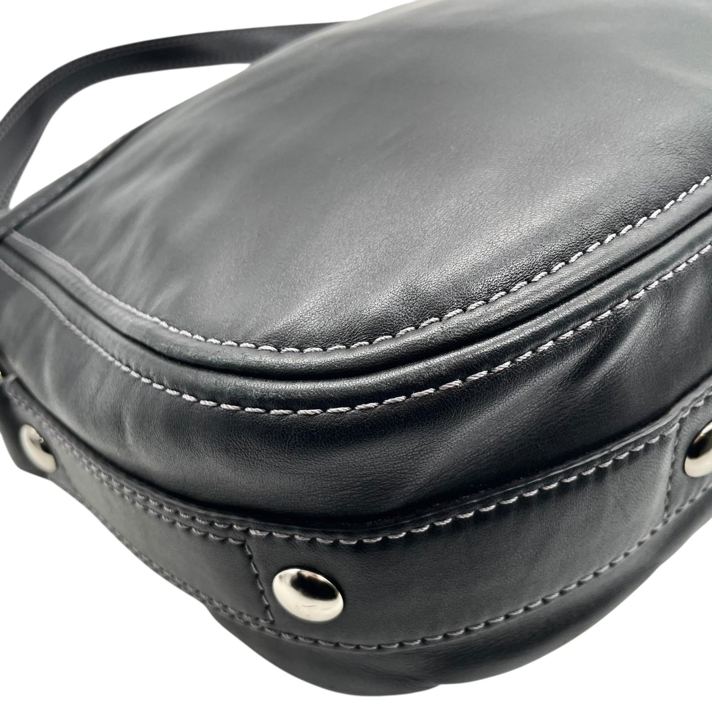 コーチ COACH レザー ショルダーバッグ ワンショルダー 黒 ブラック 2WAY グローブタンレザー シルバー金具 S50