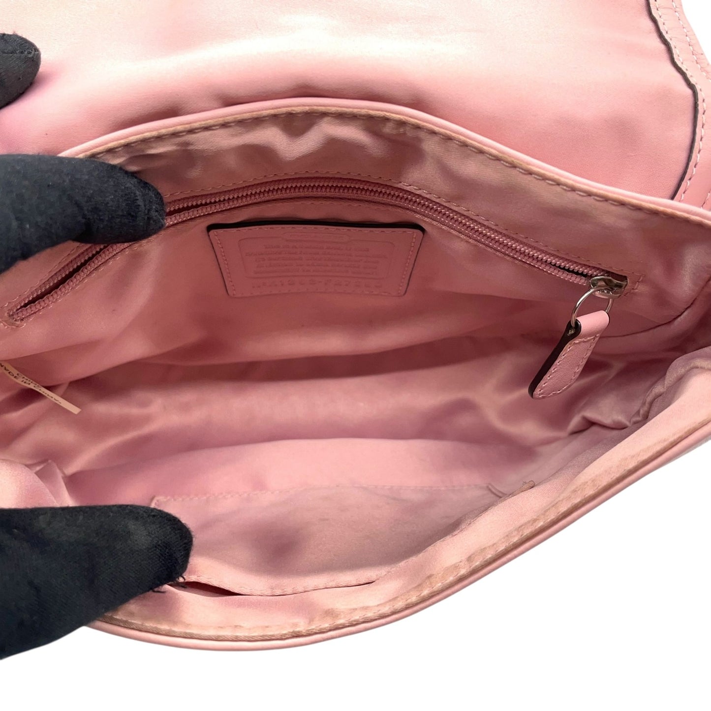 コーチ COACH フラワーカットワーク レザー ワンショルダー ショルダーバッグ ピンク 2WAY シルバー金具 S50