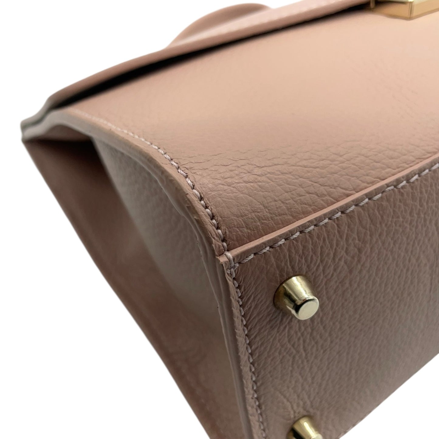 美品 フルラ FURLA メトロポリス トップハンドルバッグ ピンクベージュ レザー 金金具 ゴールド 2WAY ショルダー付き S56