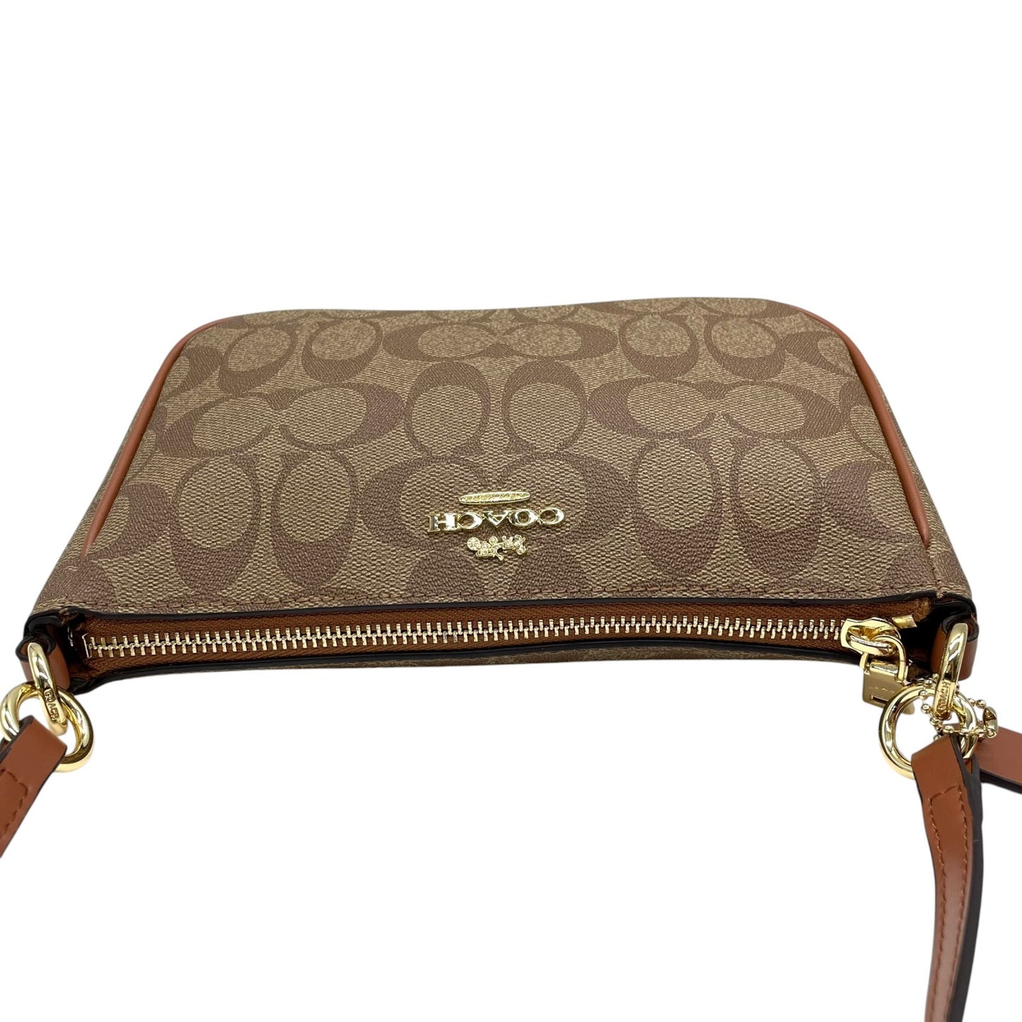 未使用級 美品 コーチ COACH シグネチャー 2WAY ショルダーバッグ ハンドバッグ ワンショルダー 2WAY 茶色 ブラウン 金金具 ゴールド金具 レディース A5