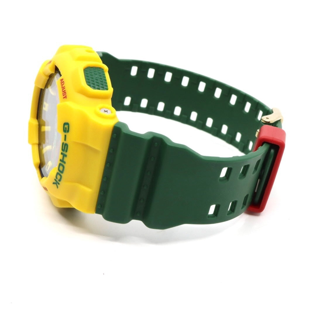 【未使用級/電池交換済】カシオ G-SHOCK GA-110RF ラスタファリアン 腕時計 メンズ アナデジ イエロー グリーン レッド ラスタカラー 20気圧防水 耐磁 JIS1種 耐衝撃構造 ストリート カジュアル ビッグケース クリーニング済み G5