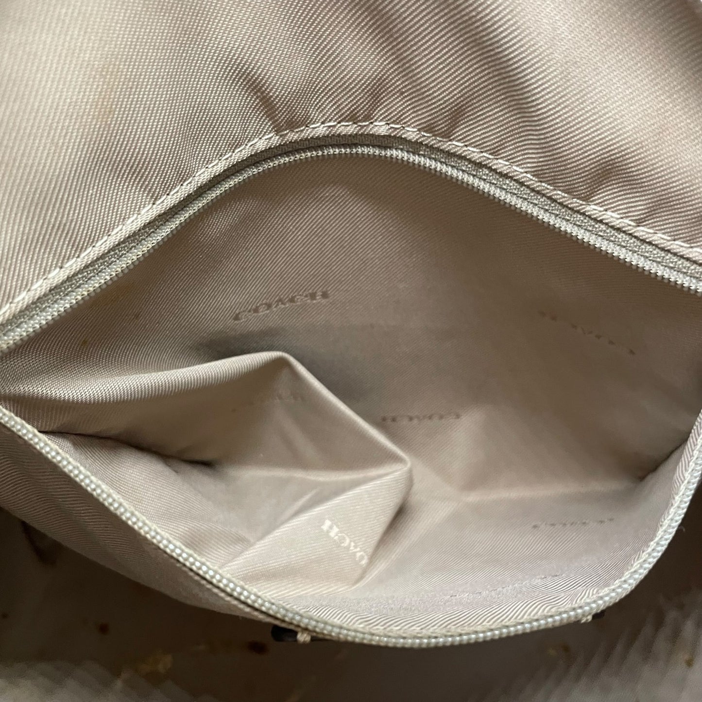 コーチ COACH Cチャーム トートバッグ ハンドバッグ スエード レザー グレー ベージュ シルバー金具 T4